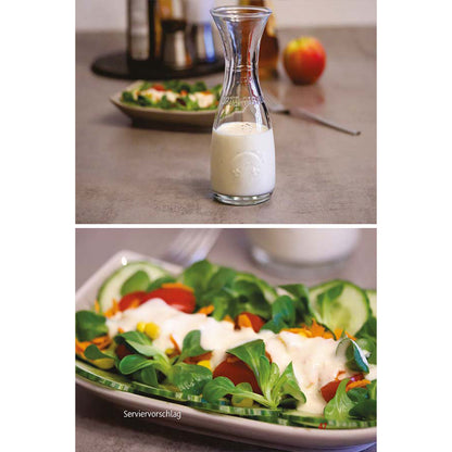Joghurt-Salatsoße zu buntem Salat